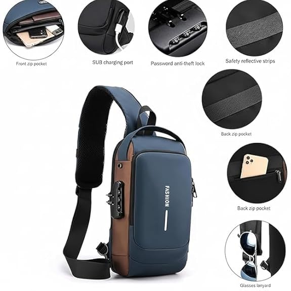Sling Crossbody Chest Bag | Multi Functional Storage | Oxfords Cloth