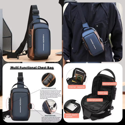 Sling Crossbody Chest Bag | Multi Functional Storage | Oxfords Cloth